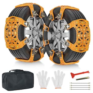 8-Pack TPU Tire Snow Chains Anti Slip Tire Chains for Tire Width 7 in. x 11 in. Tire Snow Security Chains for Cars/SUVs