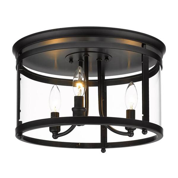 large black flush mount light