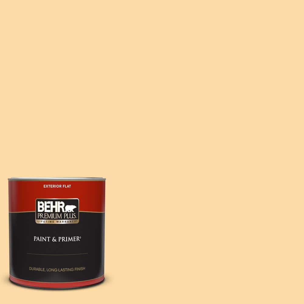 BEHR PREMIUM PLUS 1 Qt. M2903 Corn Stalk Flat Exterior Paint & Primer