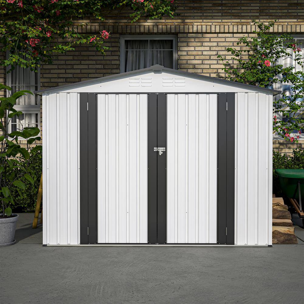 8 ft. x 6 ft. Outdoor Storage Tool Shed, All Weather Metal Shed, 48. sq. ft