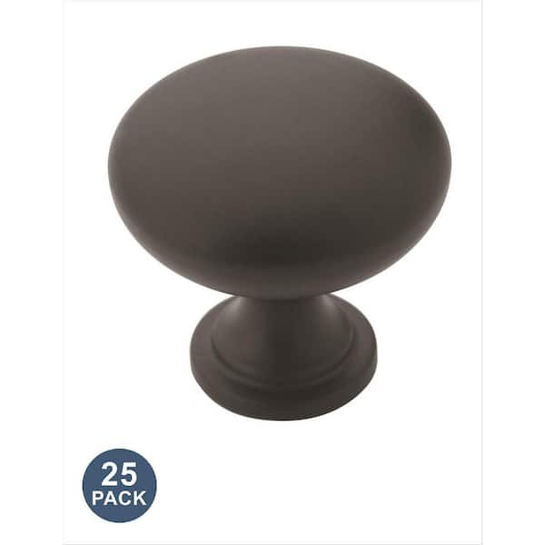 25-Pack Edona 1 1/4 in.  32mm  Traditional Matte Black Round Cabinet Knobs