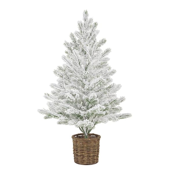 Home Accents Holiday 26 in Shimmering Potted Artificial Christmas Tree
