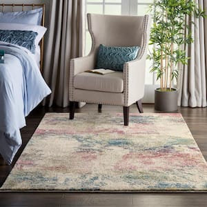 Fusion Cream/Multicolor 5 ft. x 7 ft. Abstract Modern Area Rug