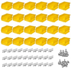 LocBin 5-3/8 in. L x 4-1/8 in. W x 3 in. H Yellow Polypropylene Hanging Bin & BinClip Kits, 24 CT