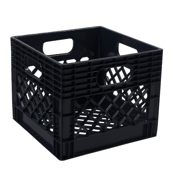 GSC Technologies 11 in. x 13 in. x 13 in. Black Milk Crate