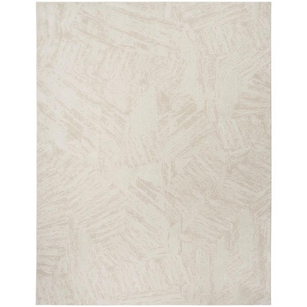 Desire Ivory 9 ft. x 12 ft. Abstract Contemporary Area Rug