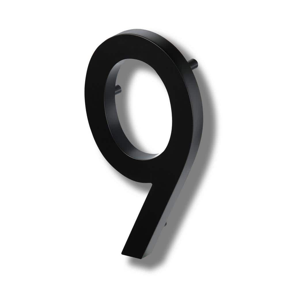 ELITE 10 in. Floating Modern Oversized Cast Aluminum Black House Number ...