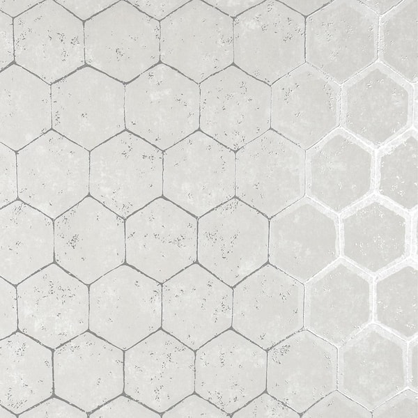 Brewster Geometrics Silver Wallpaper Sample