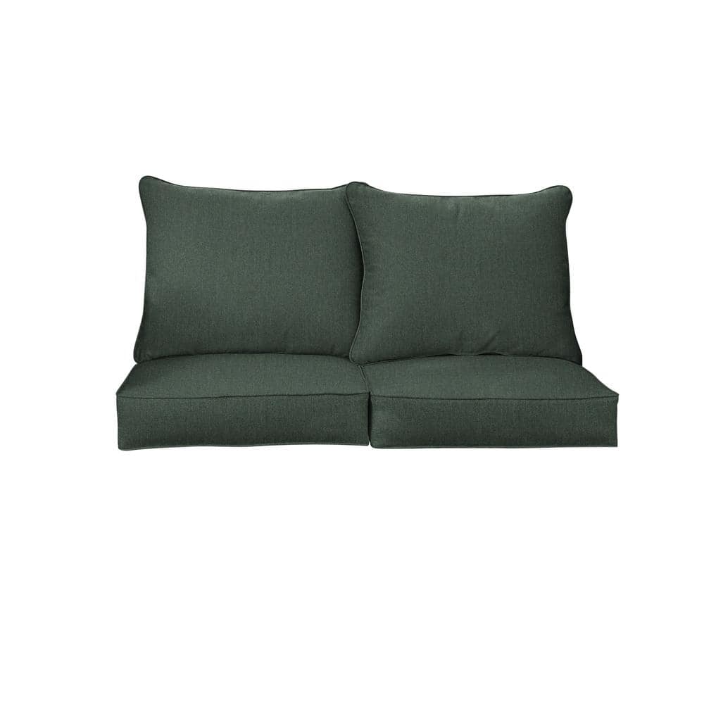 22.5 in. x 22.5 in. Sunbrella Cast Ivy Deep Seating Indoor/Outdoor Loveseat Cushion price history on PriceWatchPro