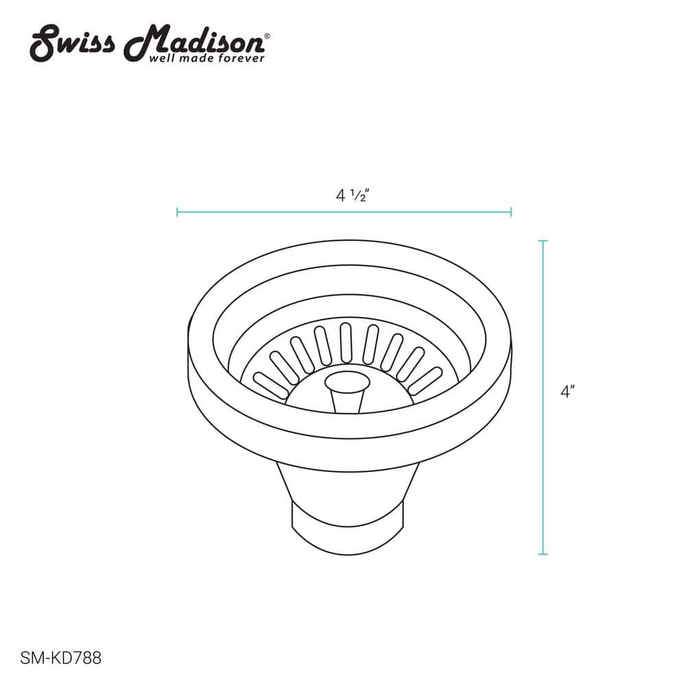 4.5 Inch Stainless Steel Slotted Kitchen Drain