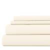 Becky Cameron 4-Piece Ivory Solid Microfiber King Sheet Set IEH-4PC-K-IV
