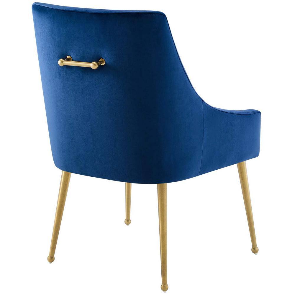 Sapphire Velvet Upholstered Dining Chair with Gold Legs