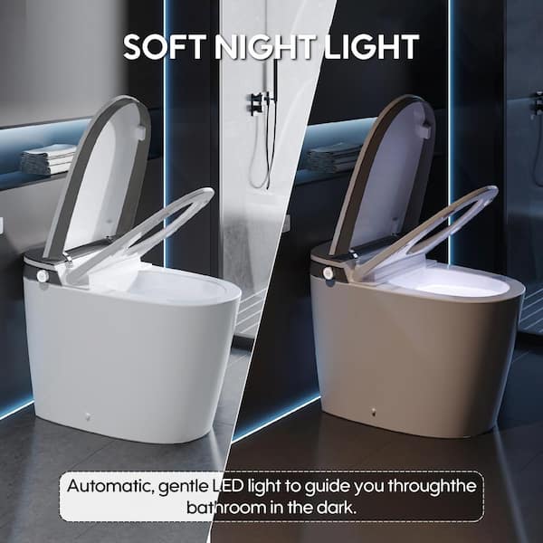 ANGELES HOME Elongated Smart Toilet Bidet with Automatic Features & Night Light
