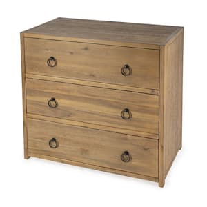 Lark Light Brown  -Drawer 34 in. Wide Wood Dresser