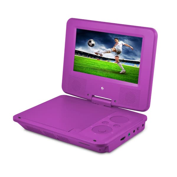 Ematic 7 in. Portable DVD Player with Colored Headphones and Carrying Case