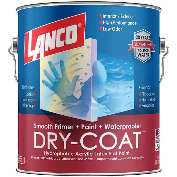 Lanco Dry-Coat 1 Gal. Accent base Flat Acrylic-Latex Interior and Exterior Smooth Masonry paint and Concrete Sealer