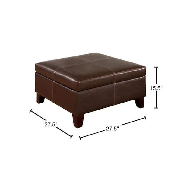 Dark brown store storage ottoman