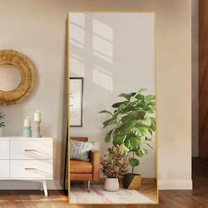24 in. W x 71 in. H Oversized Rectangle Gold Alloy Framed Full Length Wall-Mounted Standing Mirror