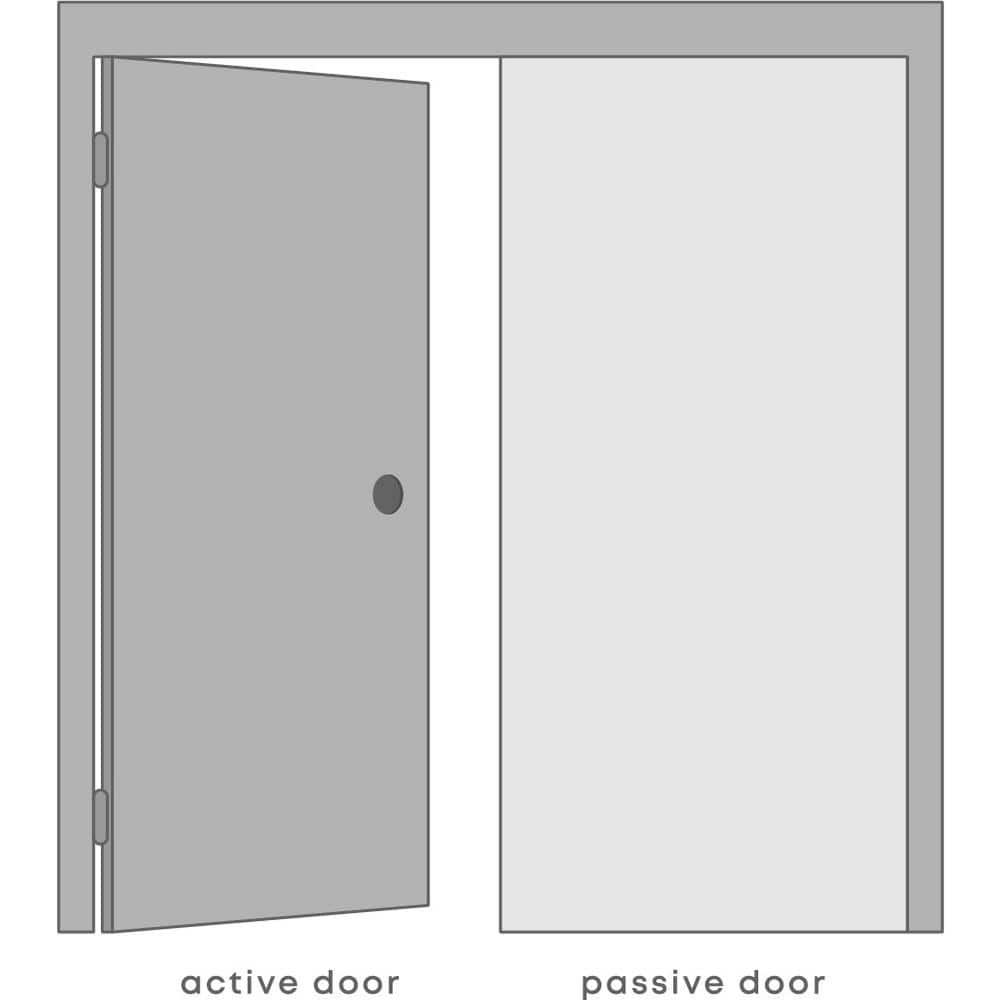 Gray Oak and Frosted Glass Prehung Double French Door