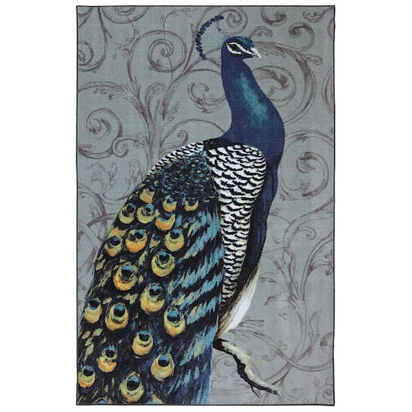 Mohawk Home Peacock Feathers Multi 5 ft. x 8 ft. Nature Area Rug