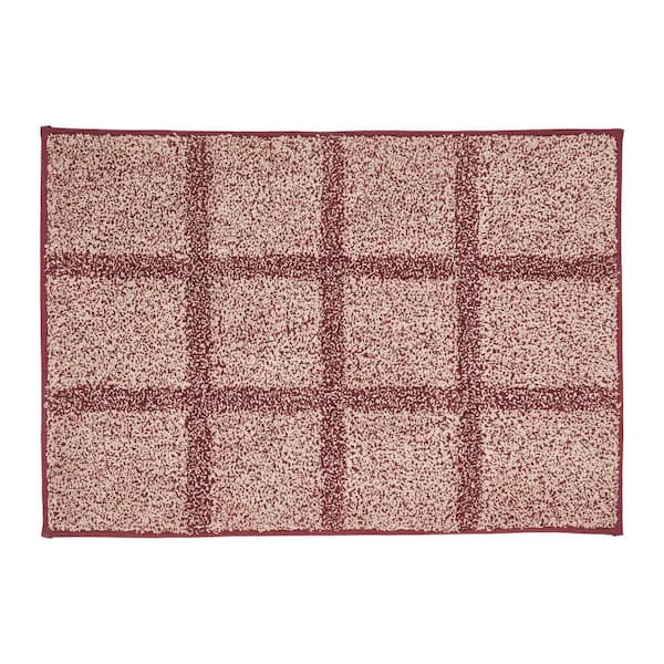 Connell 20 in. W x 30 in. L Red Tan Bathmat