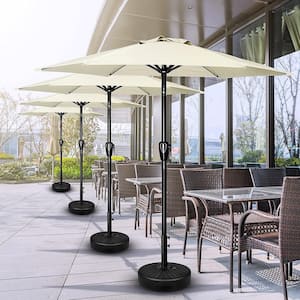 Simple Deluxe 7.5 ft. Patio Outdoor Table Market Yard Umbrella with Push Button Tilt/Crank in Beige