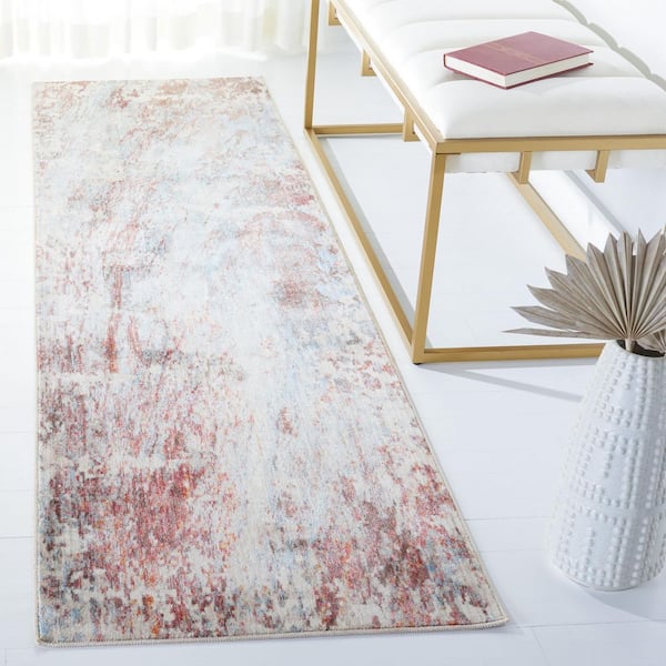 Vintage Persian 2 ft. x 8 ft. Blue/Brown Distressed Marble Runner Rug