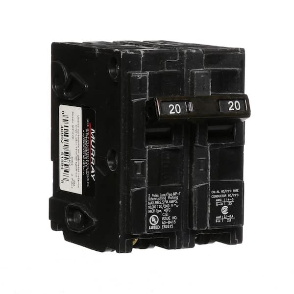 Murray 20 Amp 2 Pole Twin Circuit Breaker MP2020 for sale online 