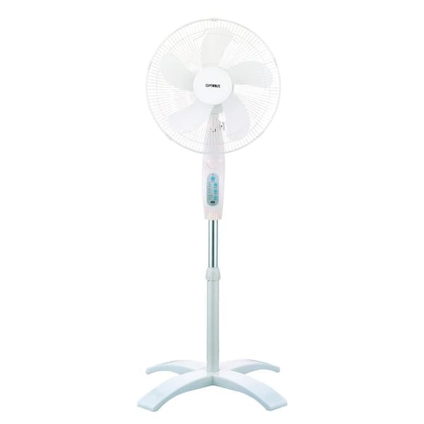 Optimus F-1760 16 in. Wave Oscillating 3-Speed Stand Fan with Remote Control