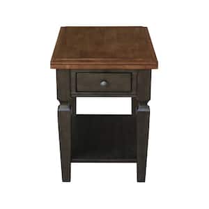 Vista 24 in. Hickory/Coal H Solid Wood End Table