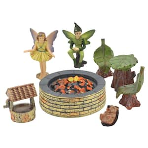 Pleasant Afternoon Polyresin Fairy Garden Kit (8-Piece)