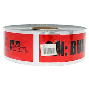 3.0 in. x 1000 ft. Detectable Underground Tape Caution Buried Electric Line, Red