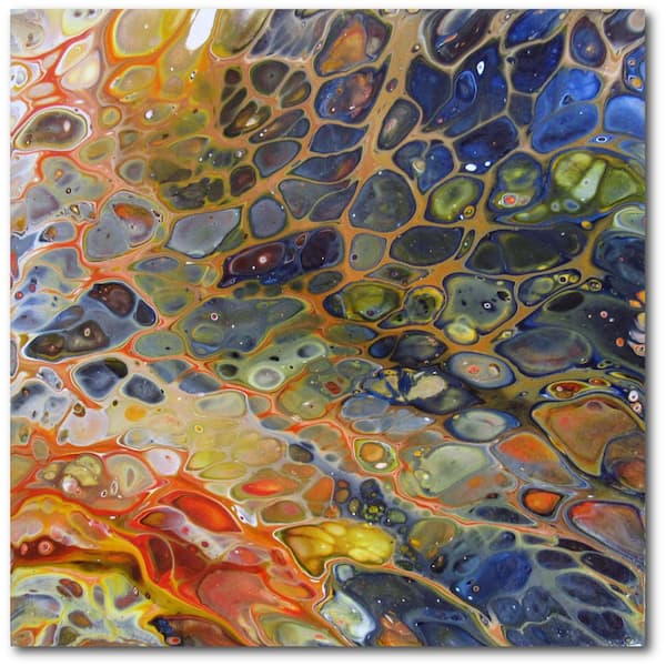 Courtside Market Sea Glass Gallery-Wrapped Canvas Abstract Wall Art 24 in. x 24 in.