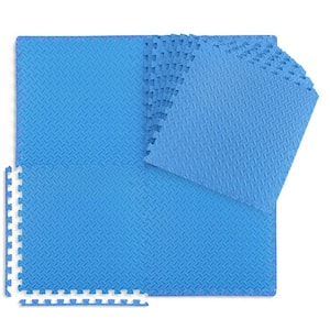 Blue 24 in. W x 24 in. L x 0.5 in. T EVA Foam Diamond Pattern Gym Flooring Mat (12 Tiles/Pack) (48 sq. ft.)