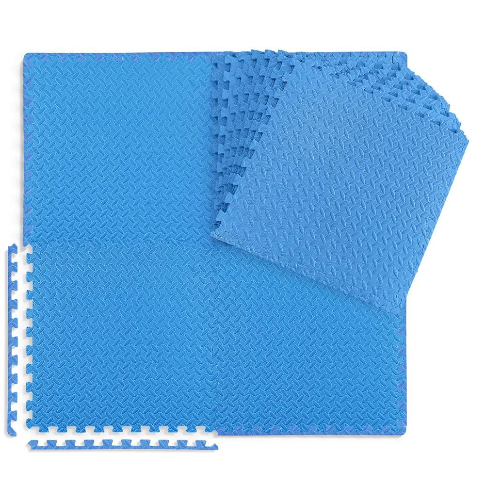 Blue 24 in. W x 24 in. L x 0.5 in. T EVA Foam Diamond Pattern Gym Flooring Mat (12 Tiles/Pack) (48 sq. ft.) price history on PriceWatchPro