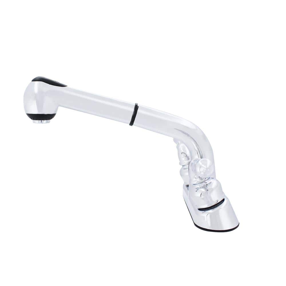 Chrome Dual Handle Pull-Out Utility Faucet