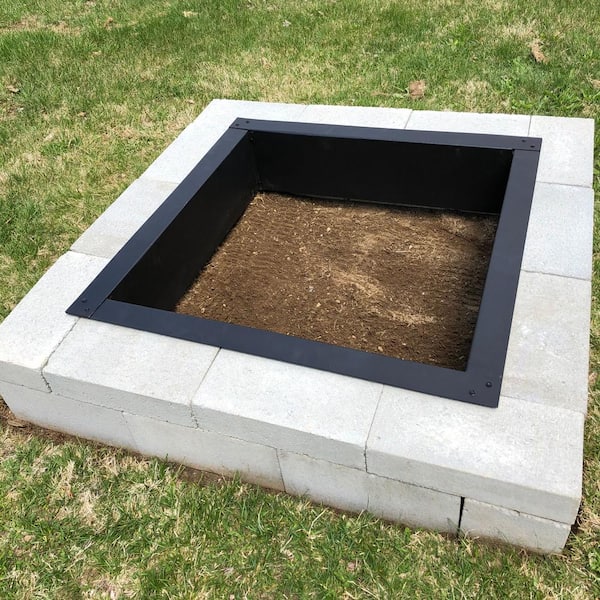 Square Steel Wood Fire Pit Insert, 40 Inch Fire Pit Insert