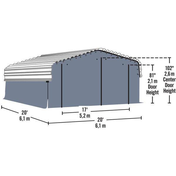 Arrow 20 Ft X 20 Ft Fabric Carport Enclosure Kit 10183 The Home Depot