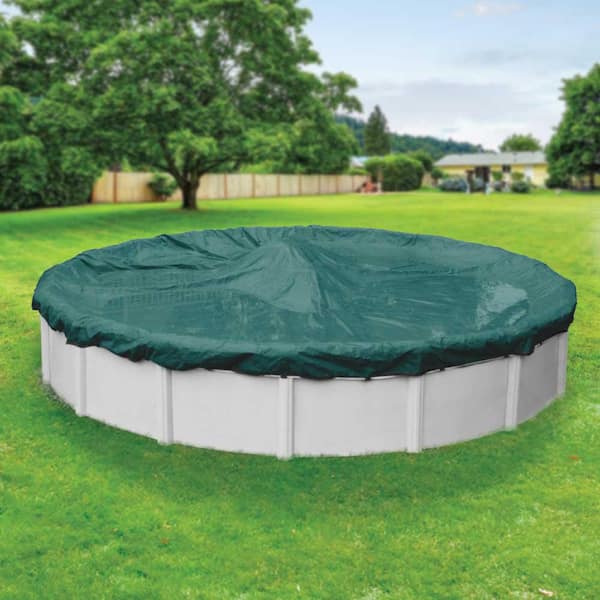 Pool Mate Commercial-Grade 28 ft. Round Teal Green Winter Pool Cover