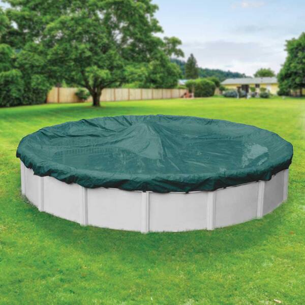 Pool Mate Commercial-Grade 33 ft. Round Teal Green Winter Pool Cover