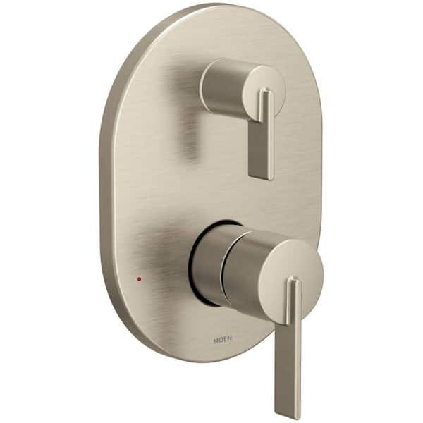 Moen UTS2611BN Dusch-Armatur 2-Griff, Gebürstetes Nickel – Für M-CORE Ventil, Mit Druckausgleich & Transfer