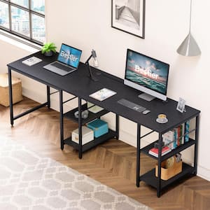 55.1 in. Black L-Shaped Computer Desk