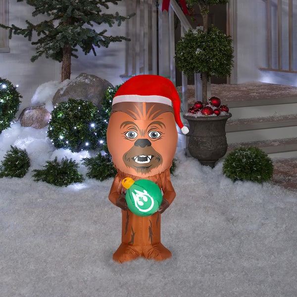 Unbranded - 3.5 ft H. Inflatable Airblown-Stylized Chewbacca with Santa Hat-SM-Star Wars