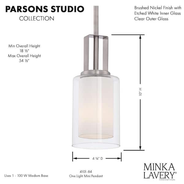 Minka Lavery Parsons Studio 1-Light Brushed Nickel Mini