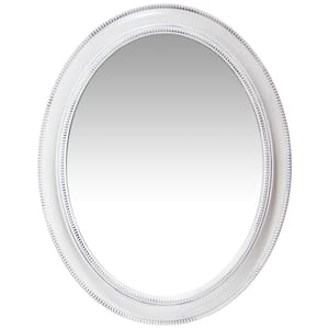 Sonore 24 in. W x 30 in. H Plastic White Oval Wall Mirror