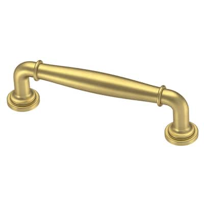 Minted 4 in. Center-to-Center Satin Brass Cabinet Pull