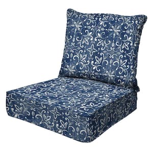 Outdoor Deep Seating Lounge Chair Cushion in Boheme Indigo