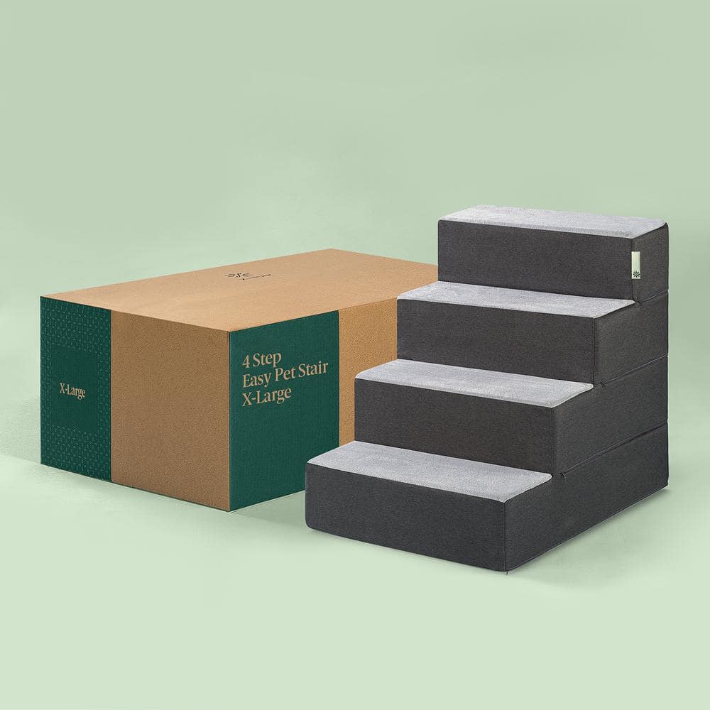 Dark Gray 24" High-Density Foam Pet Stairs