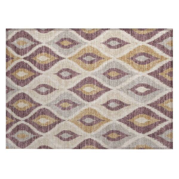 Chantille Machine Washable Indoor/Outdoor Abstract ACN3121 Plum 2 ft. x 3 ft. Accent Rug