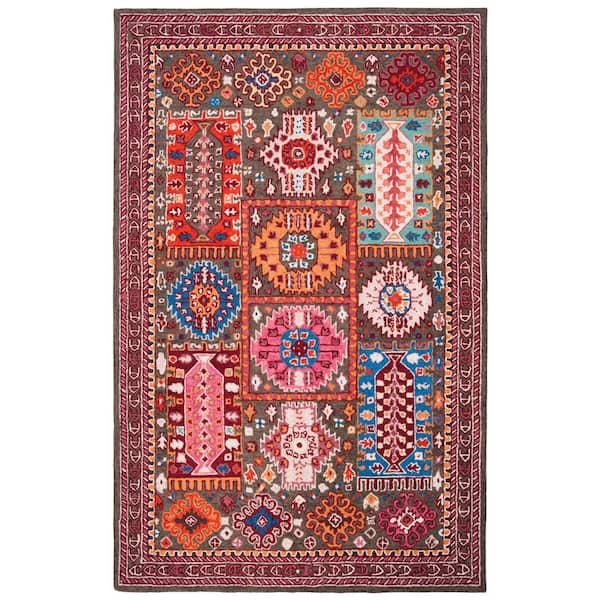 SAFAVIEH Bellagio 5 ft. x 8 ft. Brown/Rust Abstract Geometric Area Rug ...